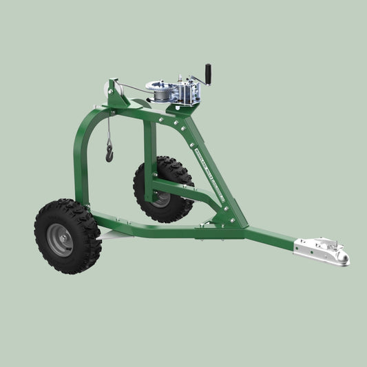 Green metal Loglander 20 Log Arch on a white background