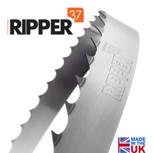 Ripper37 portable sawmill blade with precision-engineered teeth, made in the UK for high-performance wood cutting and durability